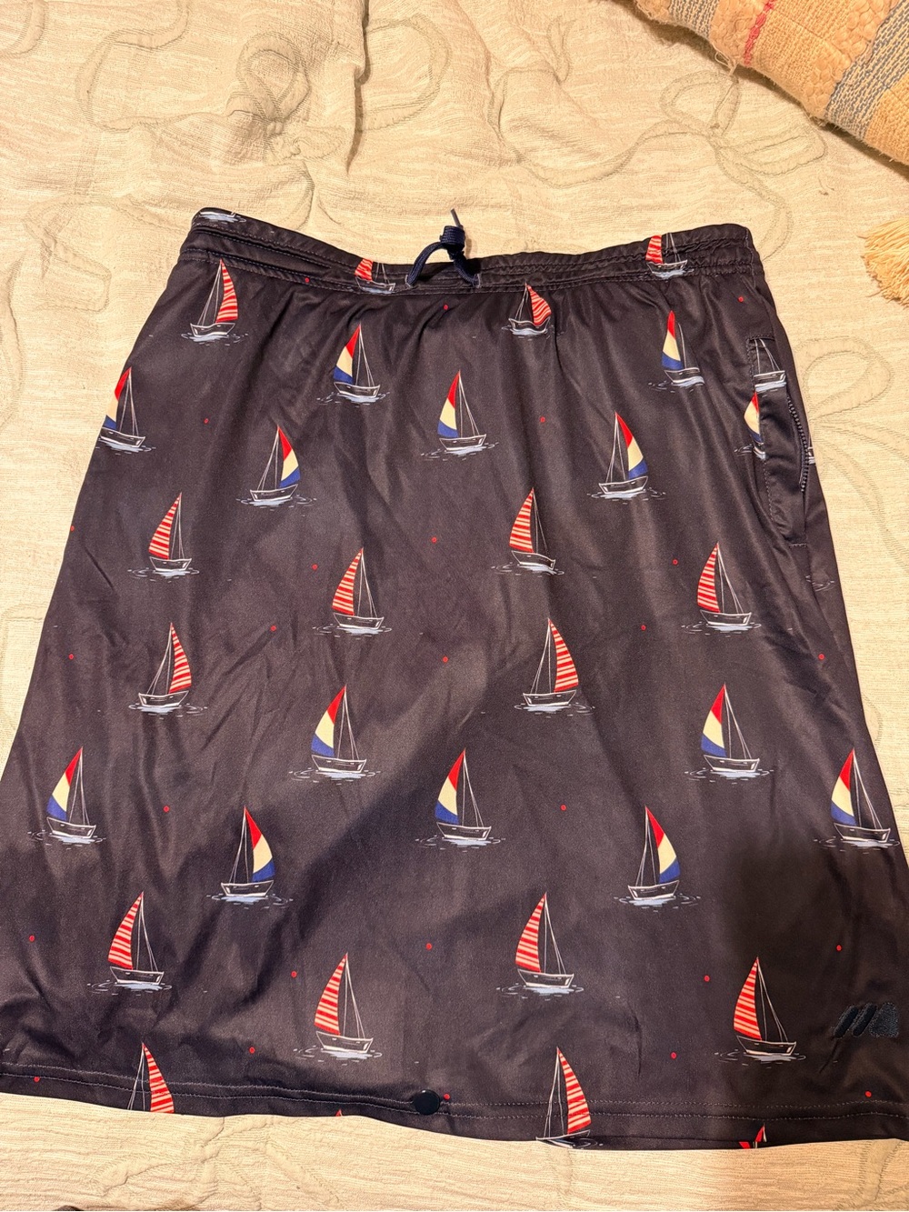 Nautical Print Black Sailboat Skirt